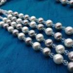 Silver And White Pearls Wedding Lasso